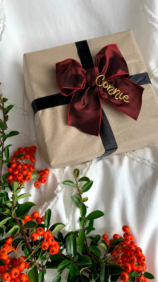 Christmas Gift Bow: Personalised Christmas Present Bow The Wire Boutique