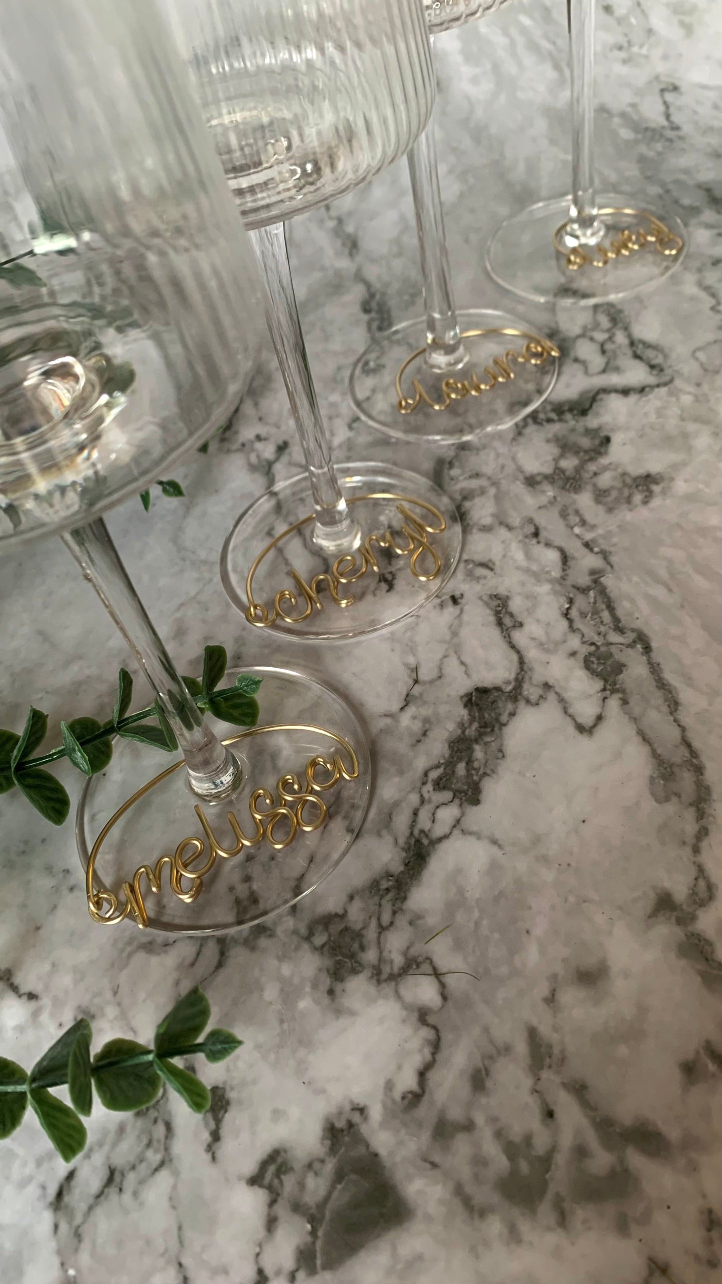 Wine glass charms The Wire Boutique