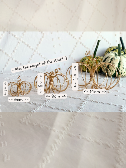 Trio of Wire Pumpkins: Handmade Halloween Decoration with Photo Holder The Wire Boutique