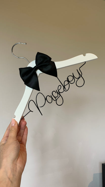 Personalised flower girl hanger The Wire Boutique