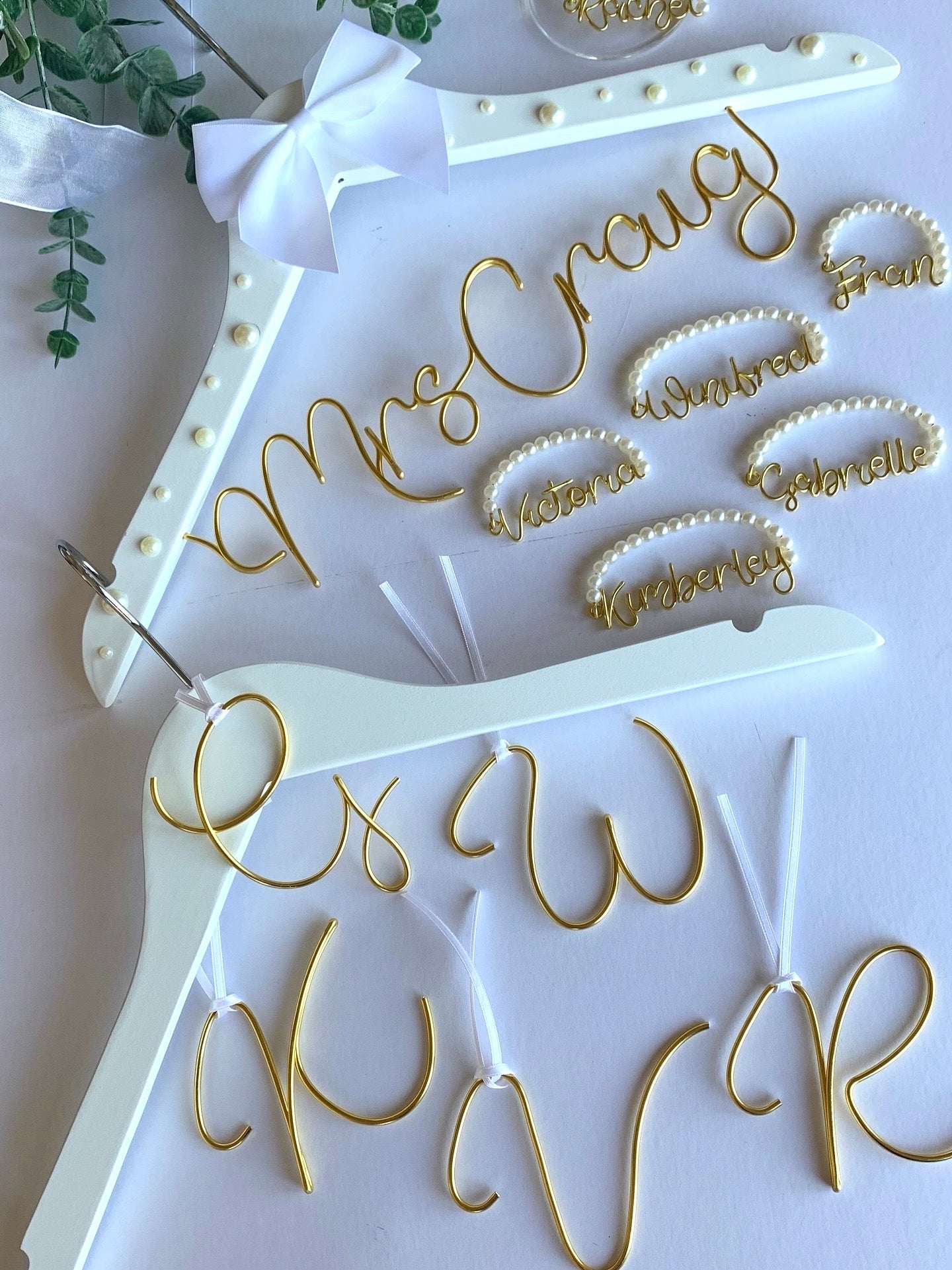 Pearl bridal hanger The Wire Boutique