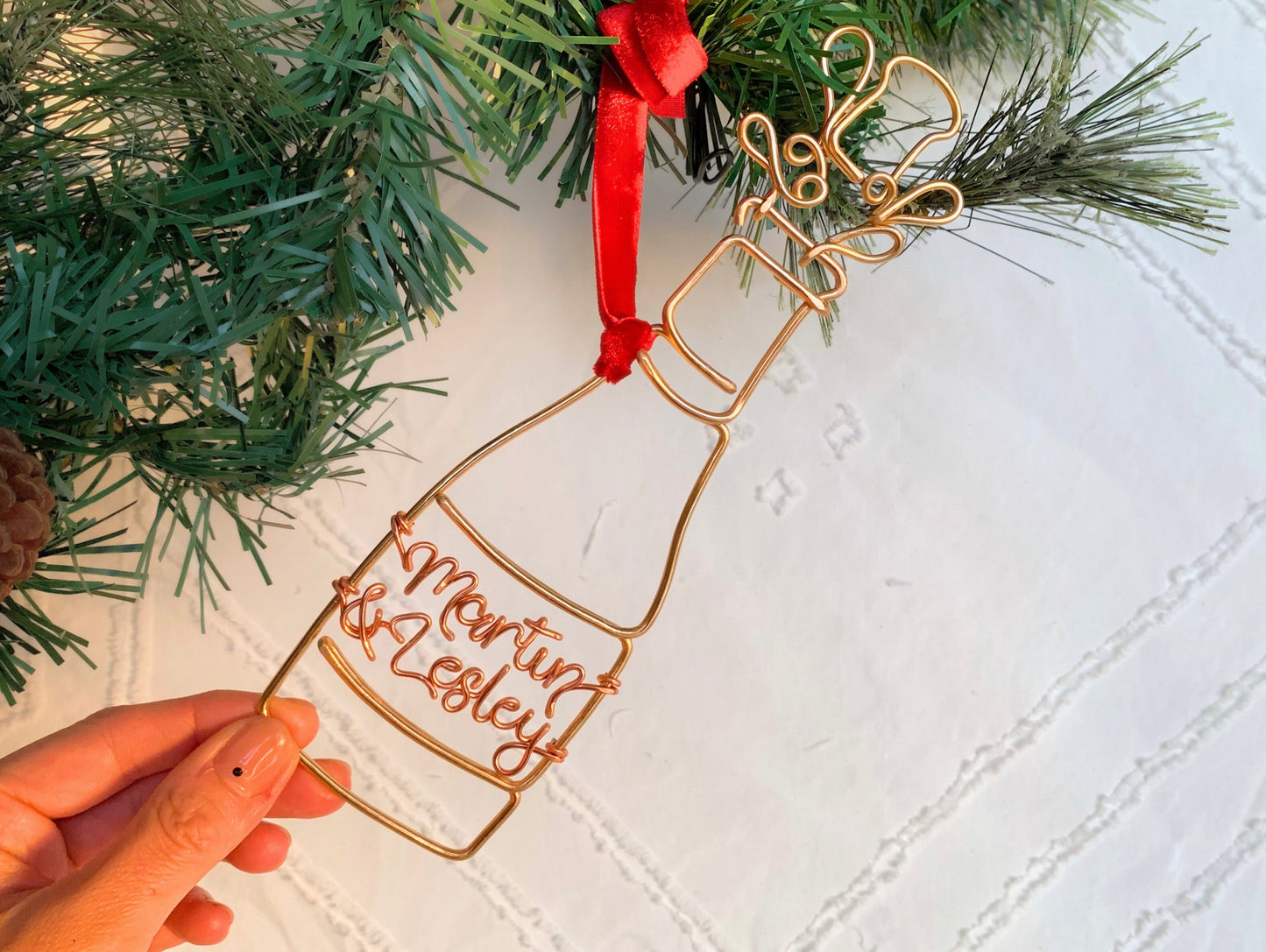 Personalised Champagne Celebration Ornament The Wire Boutique