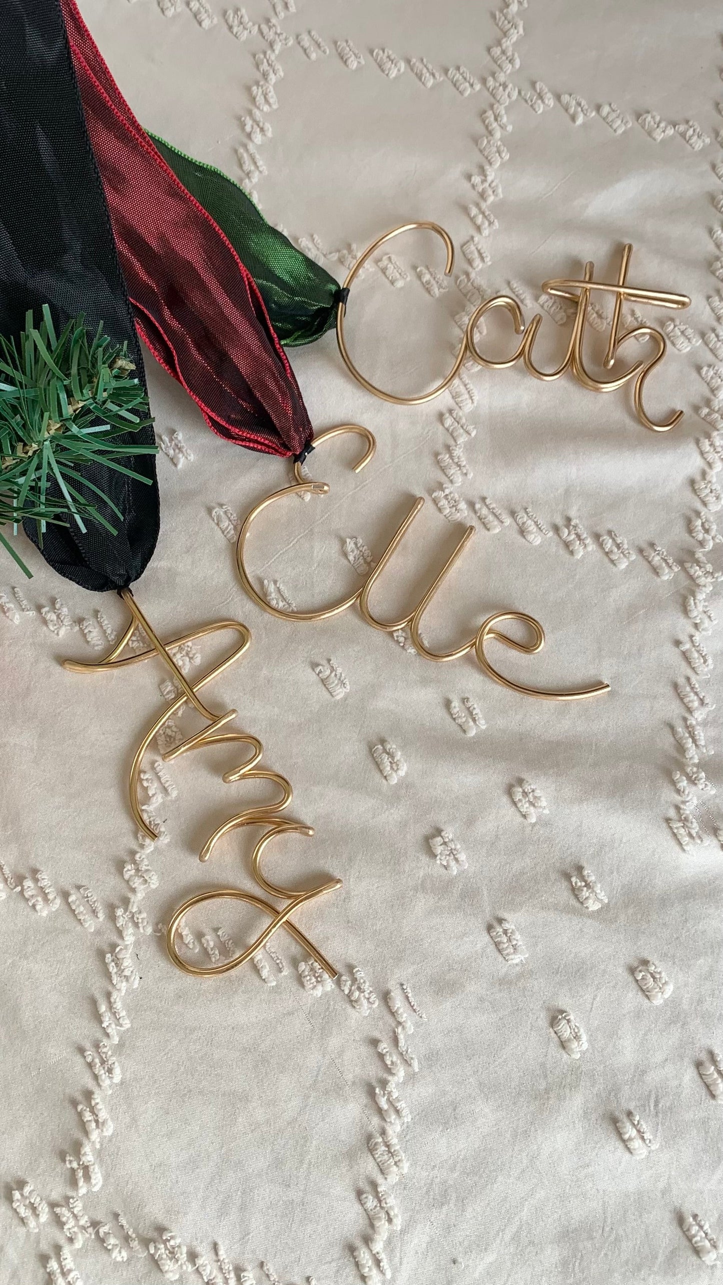 Wire Name Bauble for Christmas Tree: Personalised Ornament The Wire Boutique