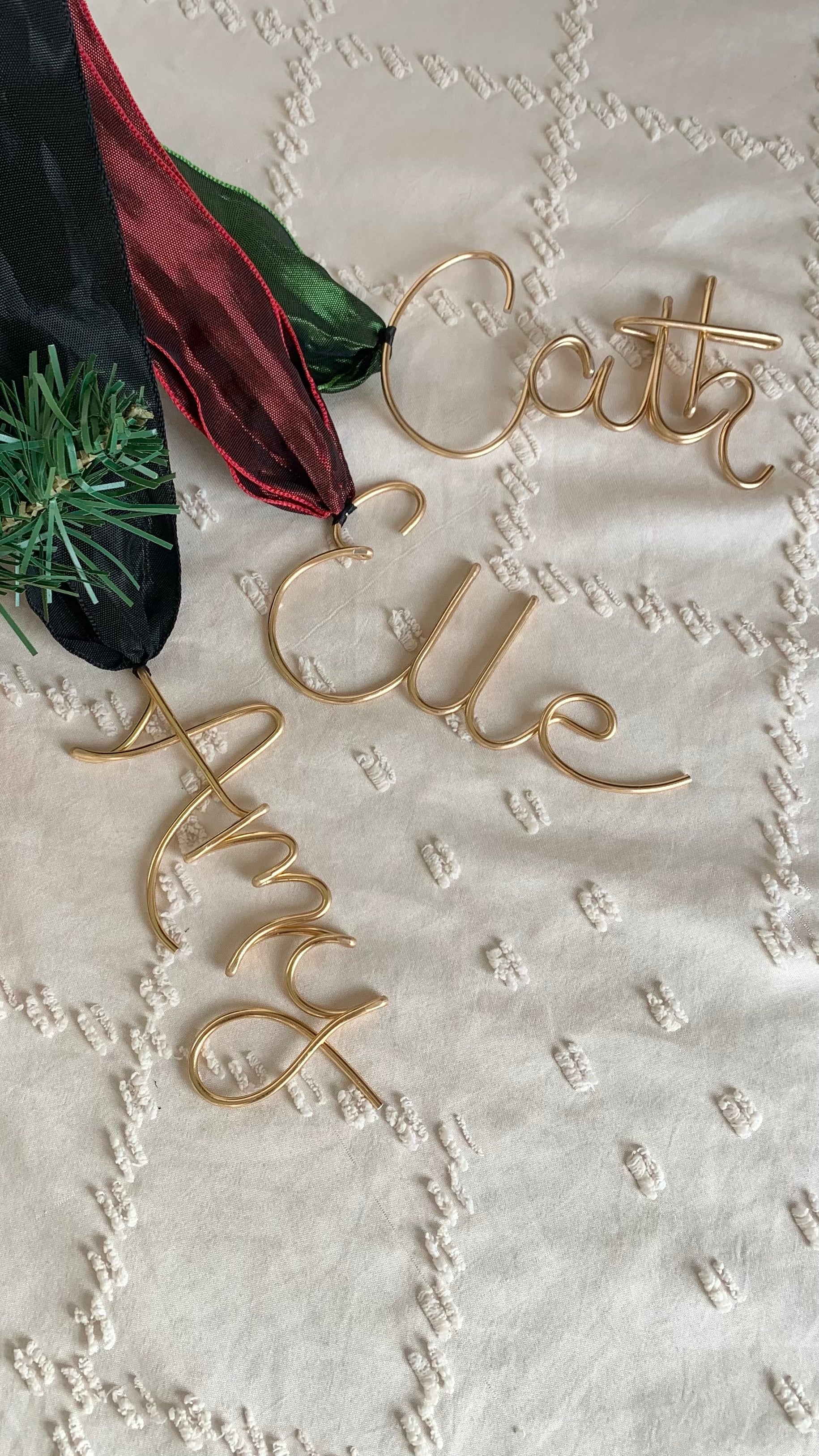 Wire Name Bauble for Christmas Tree: Personalised Ornament The Wire Boutique