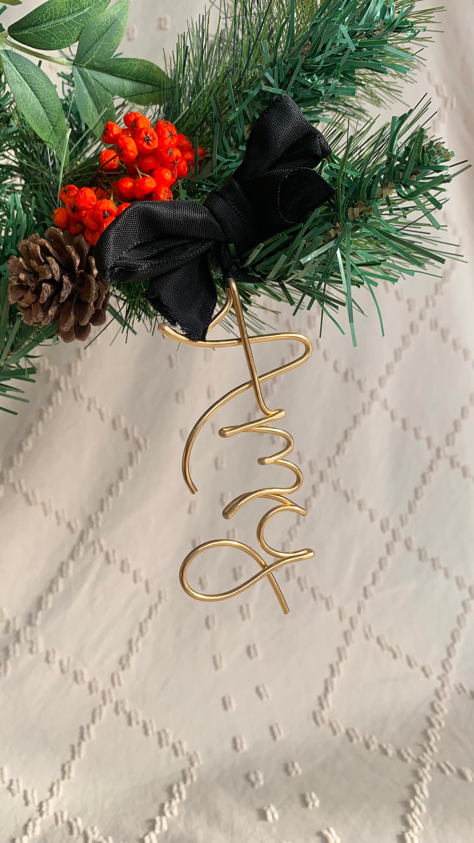 Wire Name Bauble for Christmas Tree: Personalised Ornament The Wire Boutique