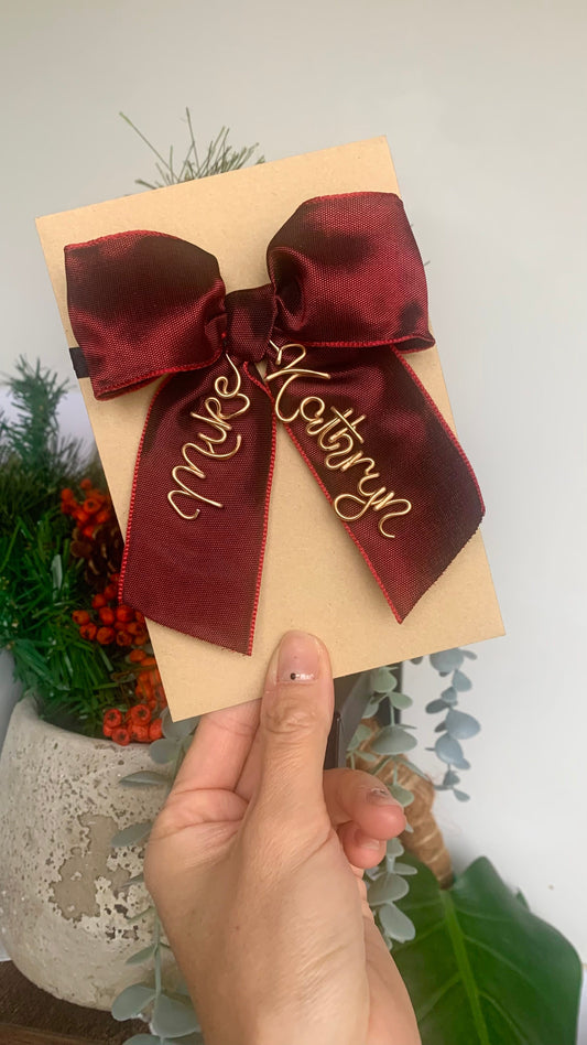 Personalised Bow Gift Tag for Money Envelopes & Gift Cards The Wire Boutique