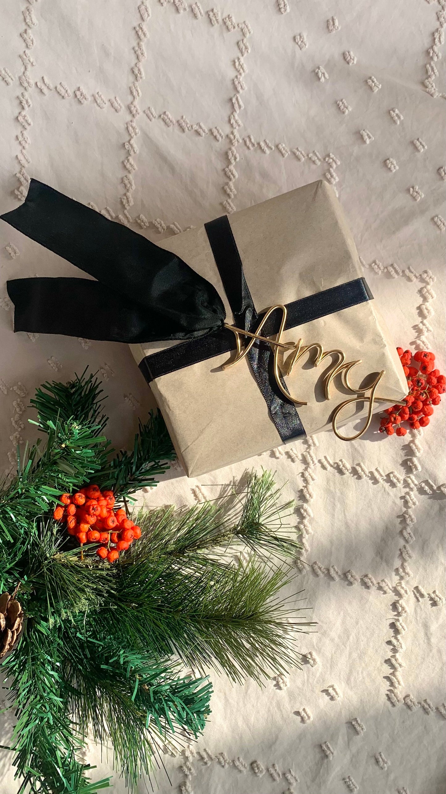 Personalised Wire Name Gift Tag: Luxury Christmas Wrapping The Wire Boutique