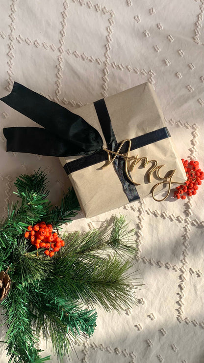 Personalised Wire Name Gift Tag: Luxury Christmas Wrapping The Wire Boutique