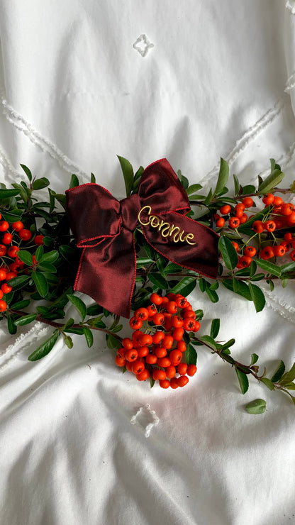 Christmas Tree Bow Bauble: Personalised Wire Tree Ribbon The Wire Boutique