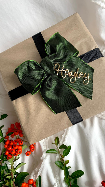 Christmas Gift Bow: Personalised Christmas Present Bow The Wire Boutique