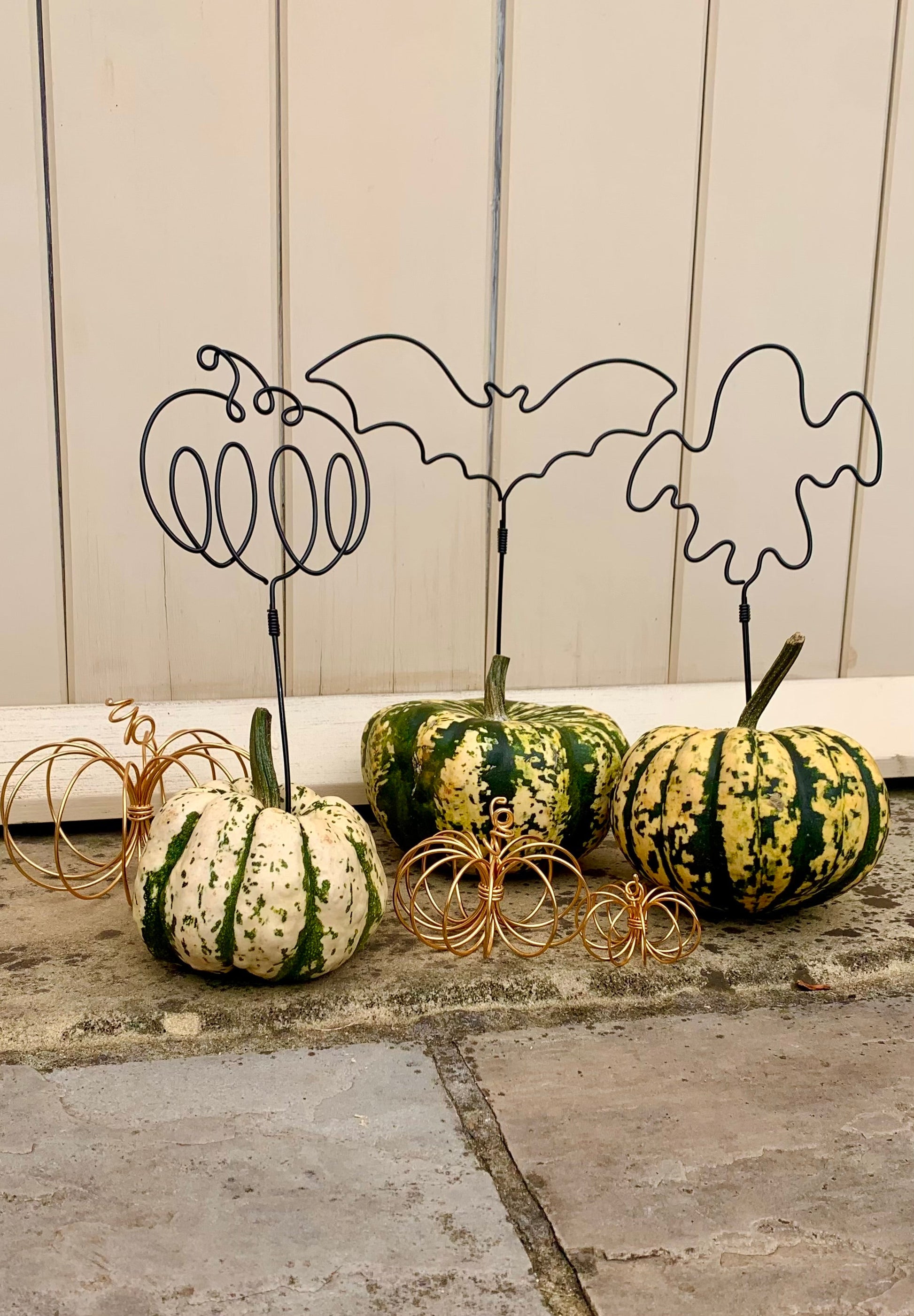 Wire Pumpkin Topper Decorations: Bat, Ghost, Pumpkin Halloween Decor The Wire Boutique