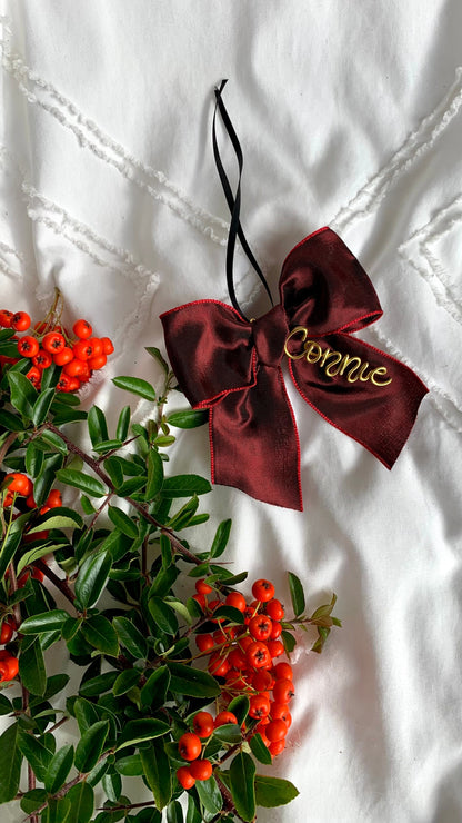 Christmas Tree Bow Bauble: Personalised Wire Tree Ribbon The Wire Boutique