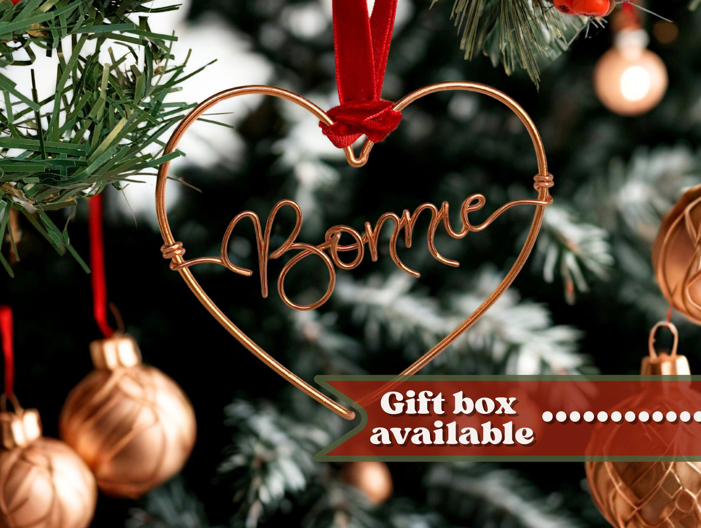 Personalised Heart Bauble The Wire Boutique