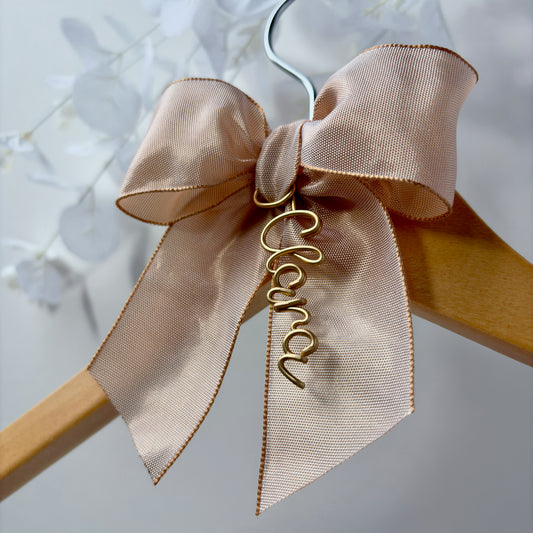 Personalised Bridesmaid Hanger with Bow Charm