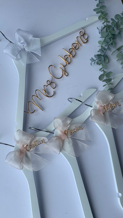 Personalised wedding hanger The Wire Boutique