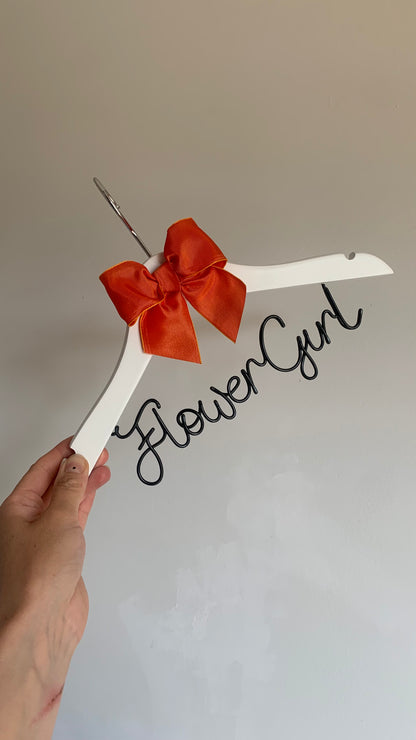 Personalised flower girl hanger The Wire Boutique