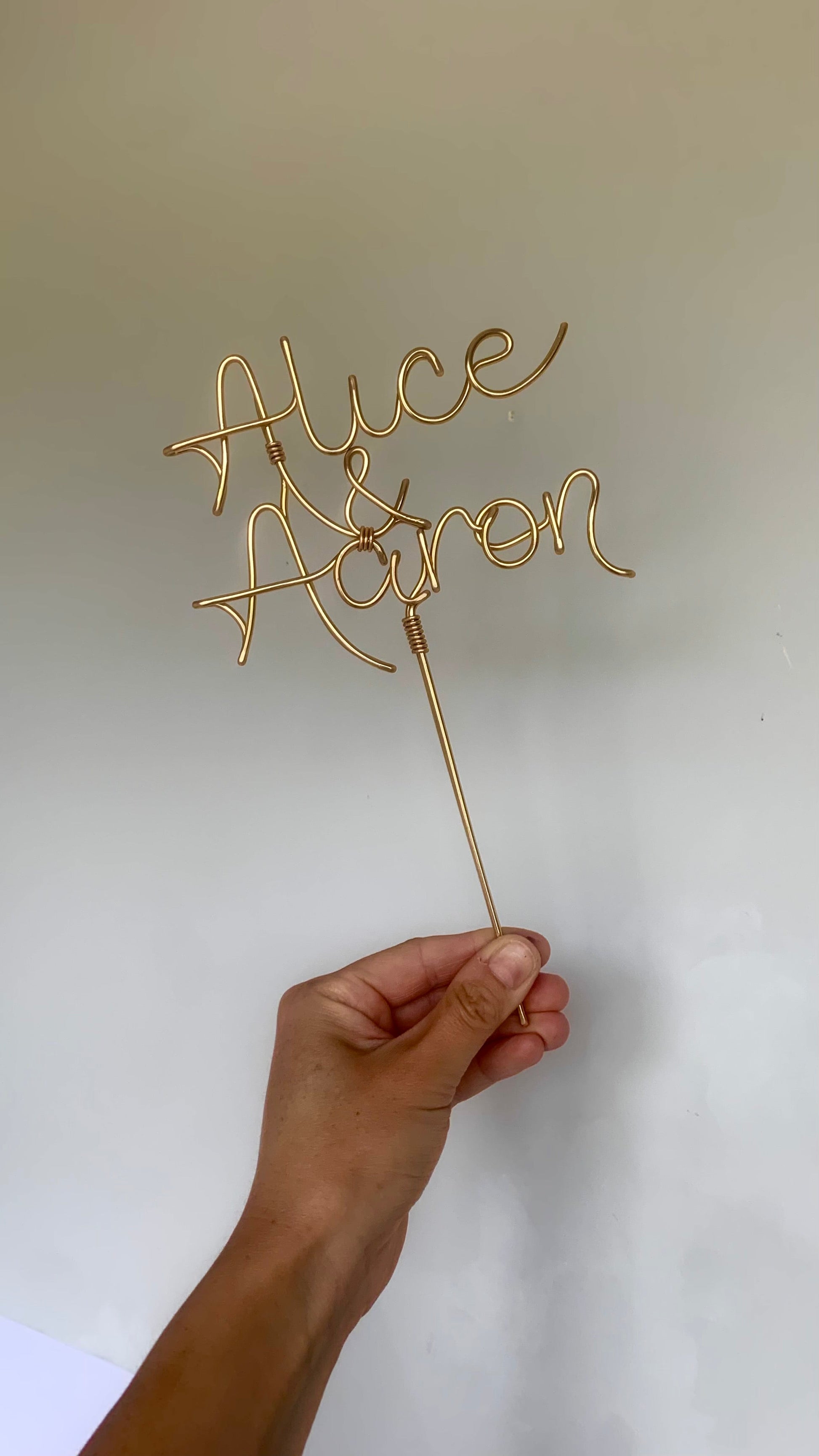 Names Wedding cake topper The Wire Boutique