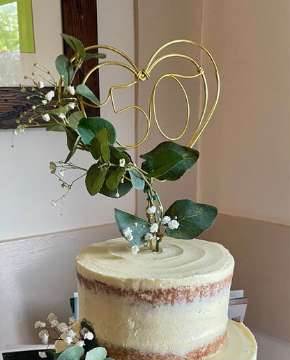 Heart Wedding cake topper The Wire Boutique