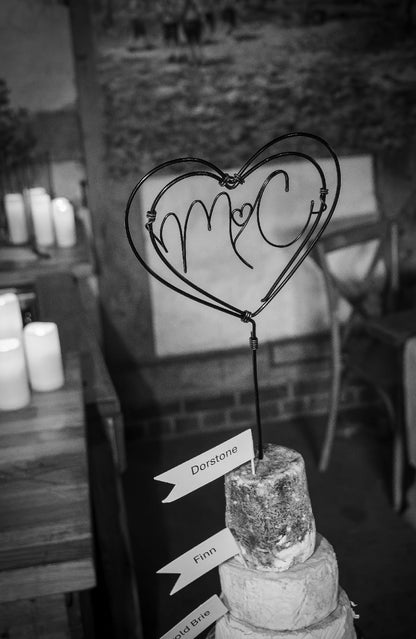 Heart Wedding cake topper The Wire Boutique