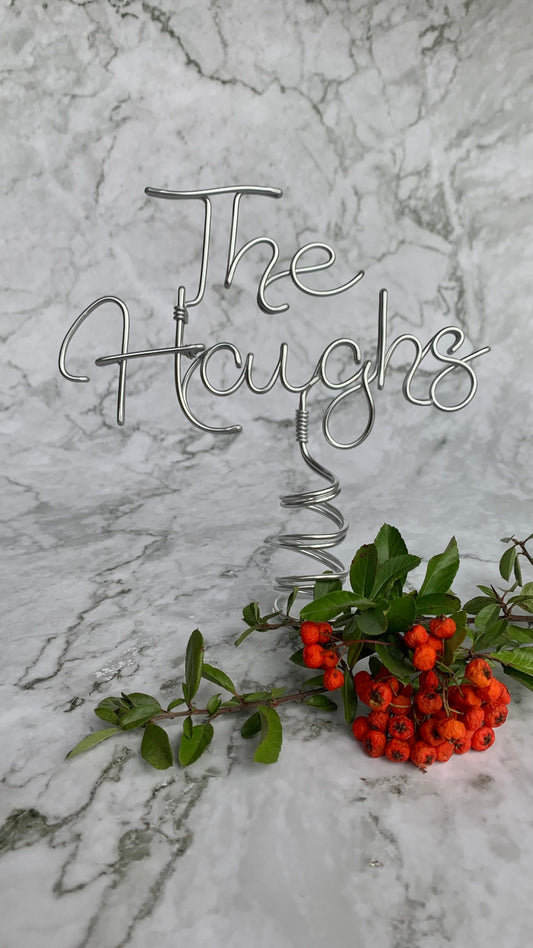 Family name tree topper The Wire Boutique