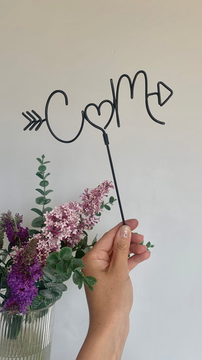 Arrow Wedding cake topper The Wire Boutique