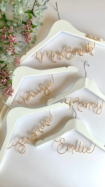 Personalised wedding hanger The Wire Boutique