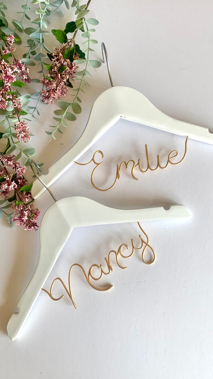 Personalised flower girl hanger The Wire Boutique