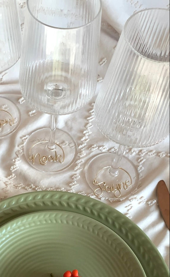 Christmas Wine Glass Charms: Personalised Festive Drinks Name Tag The Wire Boutique