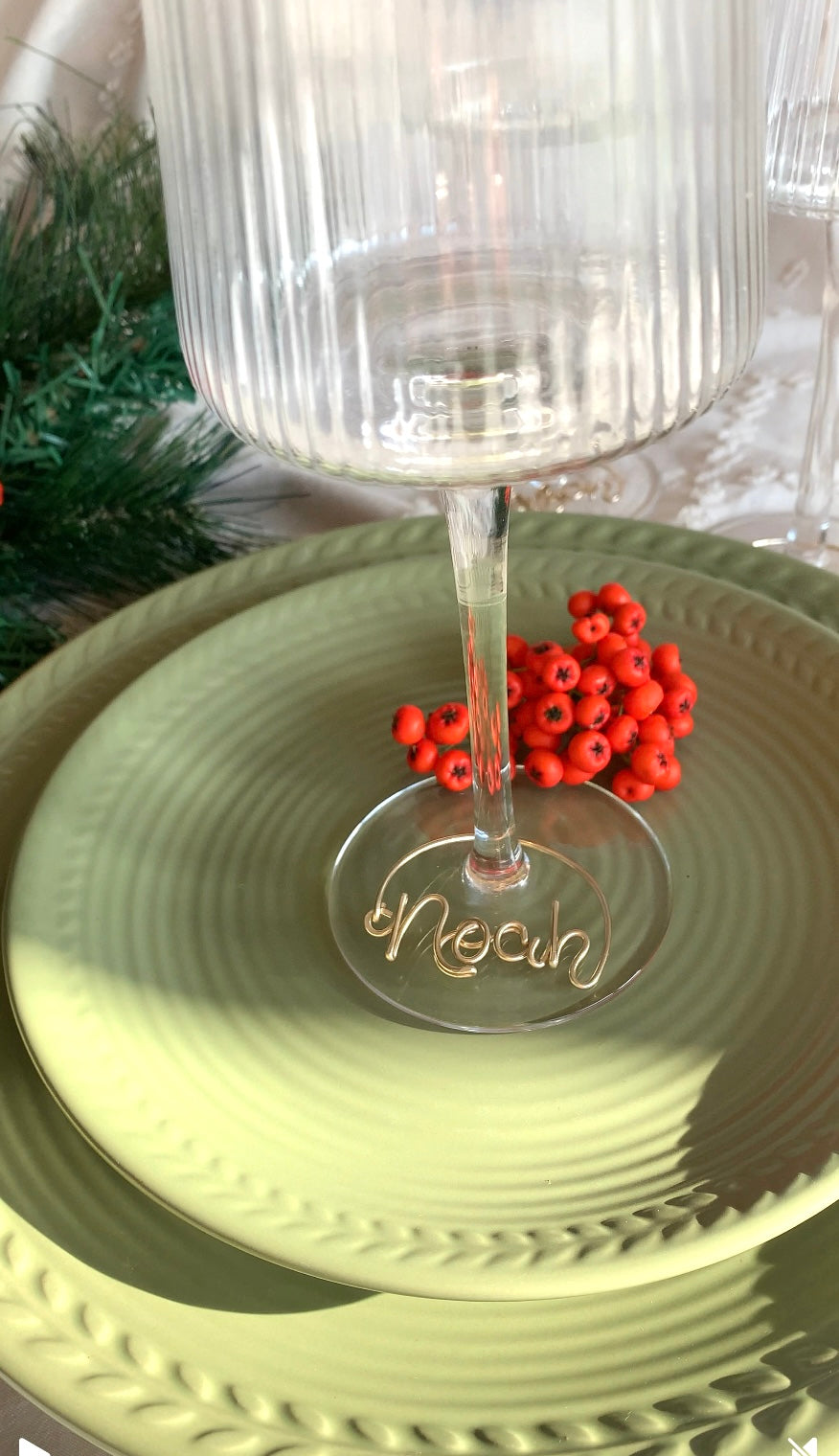 Christmas Wine Glass Charms: Personalised Festive Drinks Name Tag The Wire Boutique