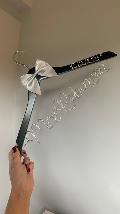 Personalised wedding hanger The Wire Boutique