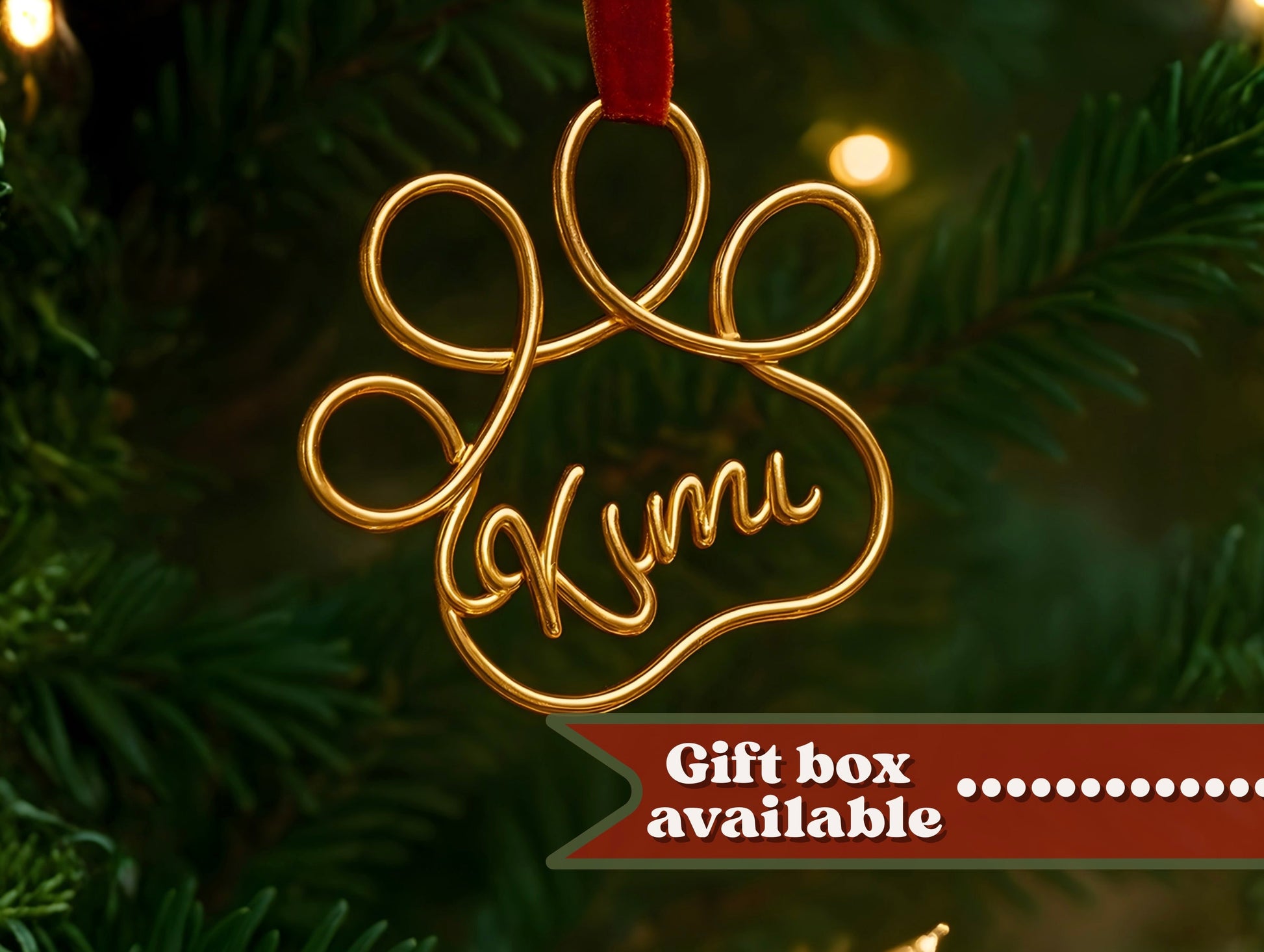 Personalised Paw Print Bauble for Pets The Wire Boutique