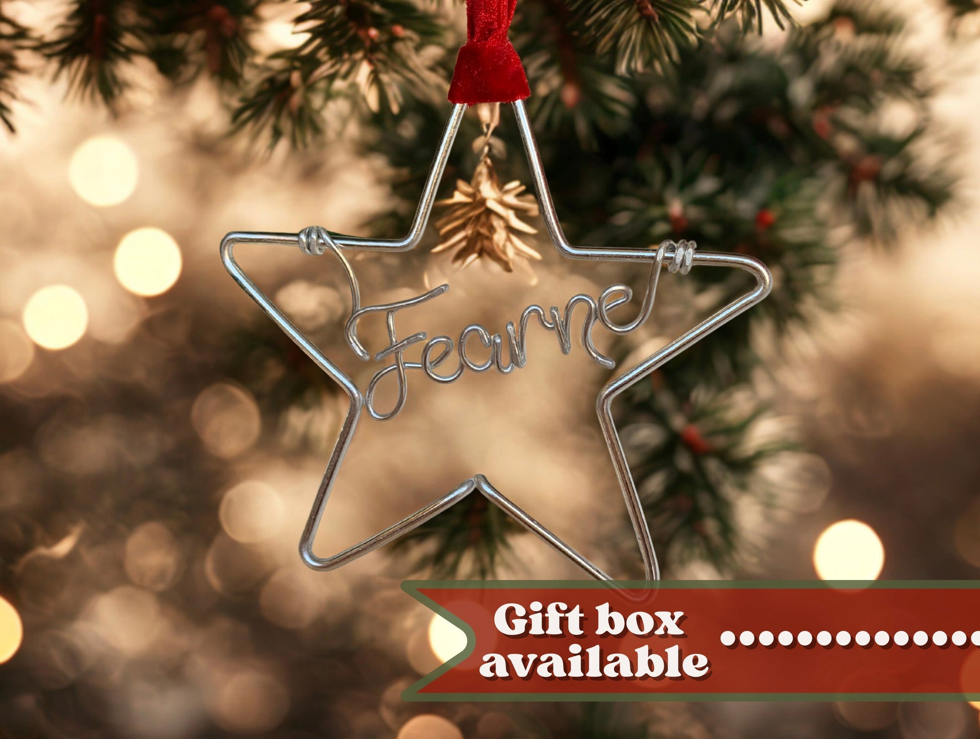 Star Bauble Personalised with Wire Name The Wire Boutique