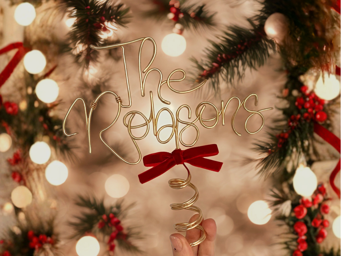 Personalised Tree Topper The Wire Boutique