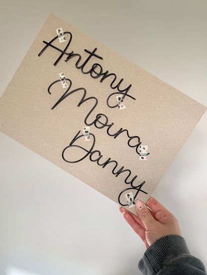 wire tags custom made in black wire