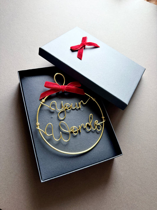 custom message wire christmas bauble