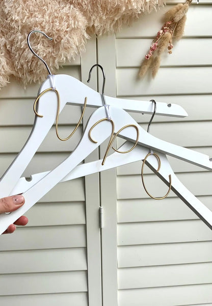 wire letter charms for bridal party hangers