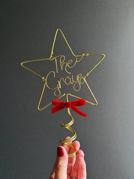 Star Family Name Christmas Tree Topper