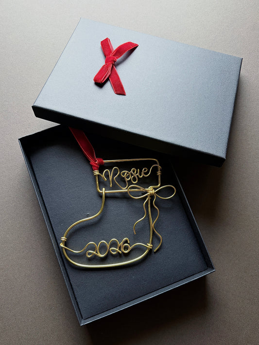 Personalised Stocking Bauble with Bow