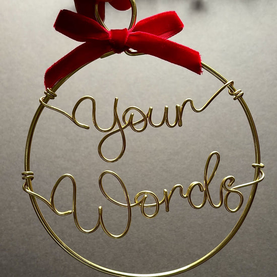 custom message wire christmas bauble