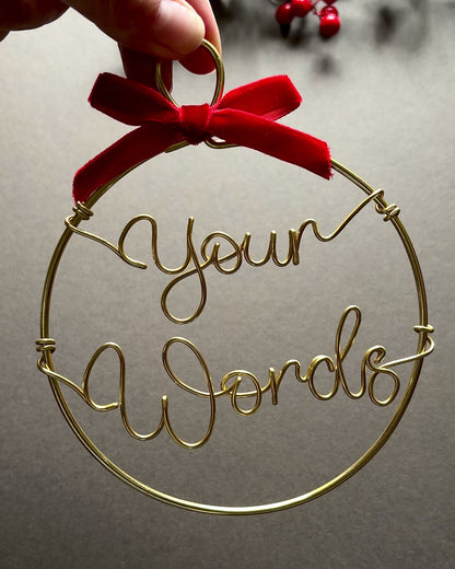 custom message wire christmas bauble