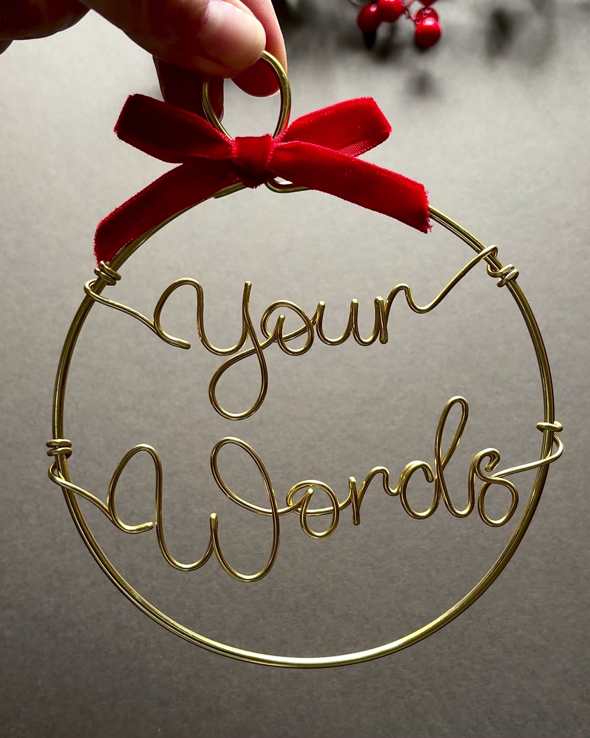 custom message wire christmas bauble