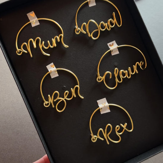 set of wine glass charms - gift for christmas dinner table hosts