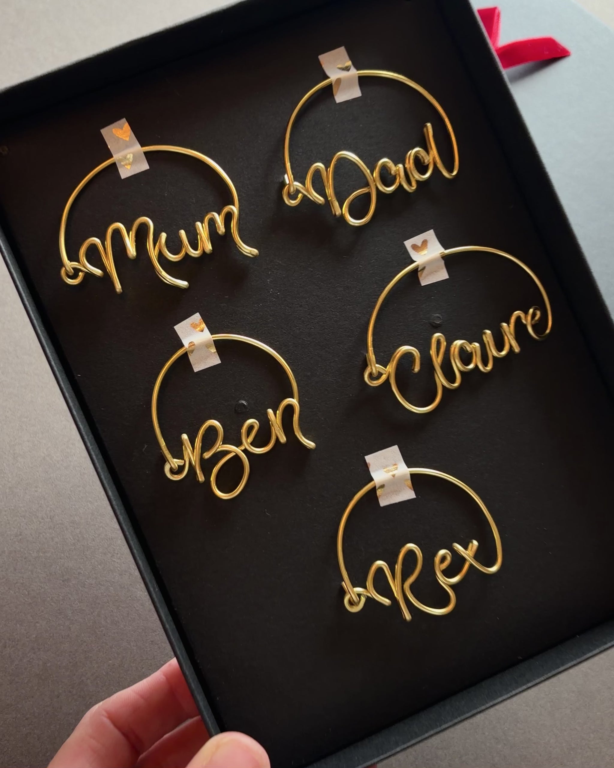 set of wine glass charms - gift for christmas dinner table hosts
