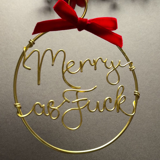 merry as fuck swearing funny adult novelty wire christmas bauble